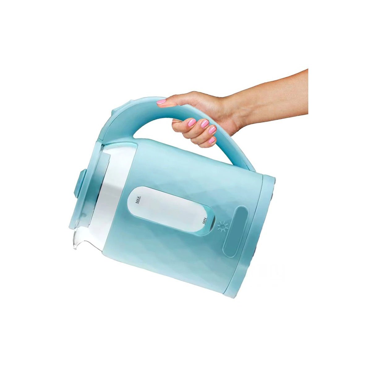 HERVIDOR ELECTRICO DE VIDRIO PORTATIL 2L CON DISEÑO MODERNO CELESTE YLIGAS REGALO - 5