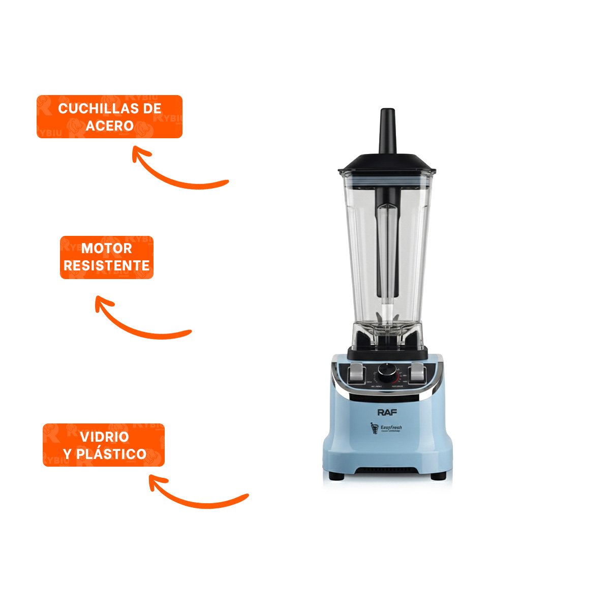 MAQUINA LICUADORA 2L CELESTE CON DIFERENTES VELOCIDADES PARA BATIDOS SALUDABLES YSTICKY - 5