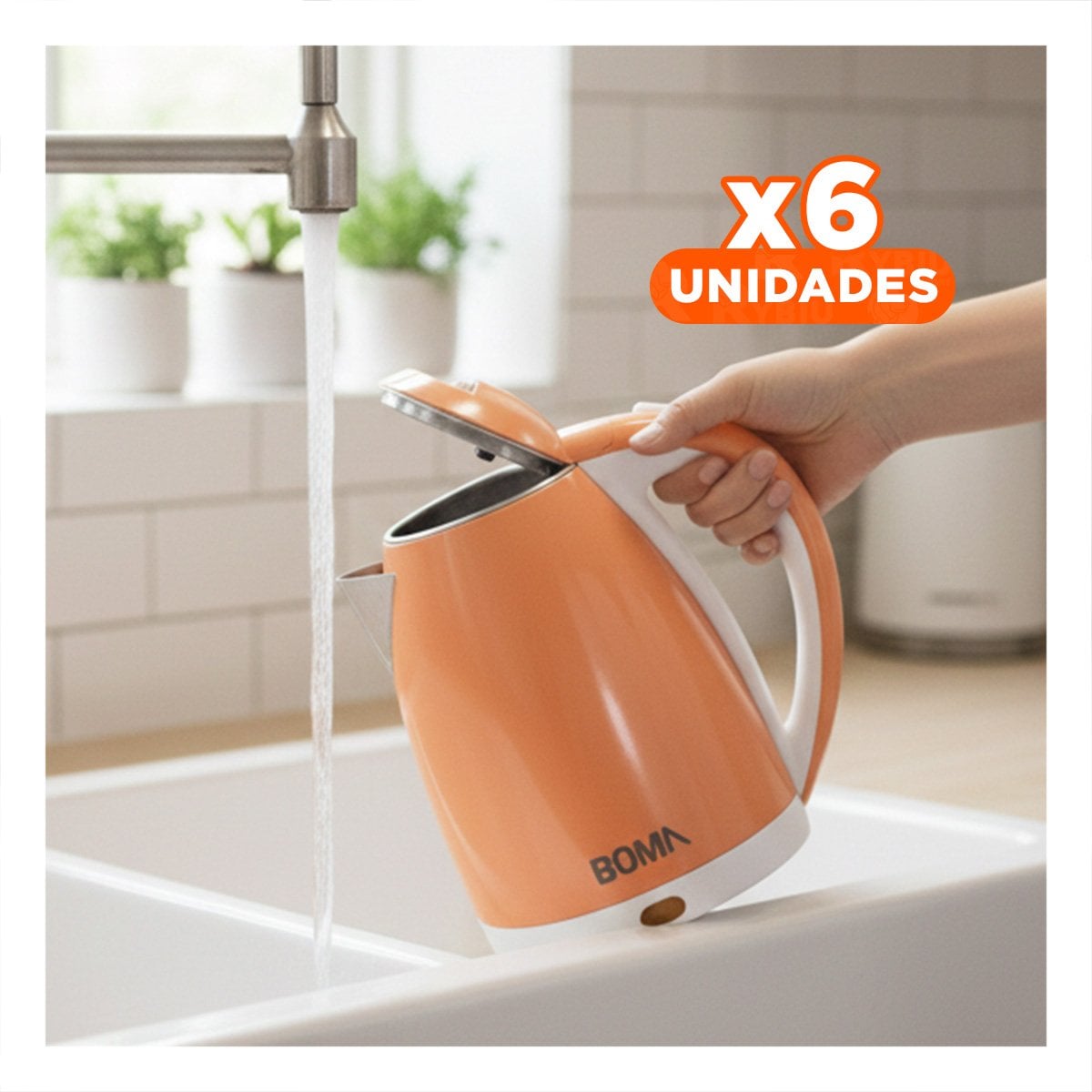 PACK6 TETERA RAPIDA 2L NARANJA CON TECNOLOGIA SEGURA - 1