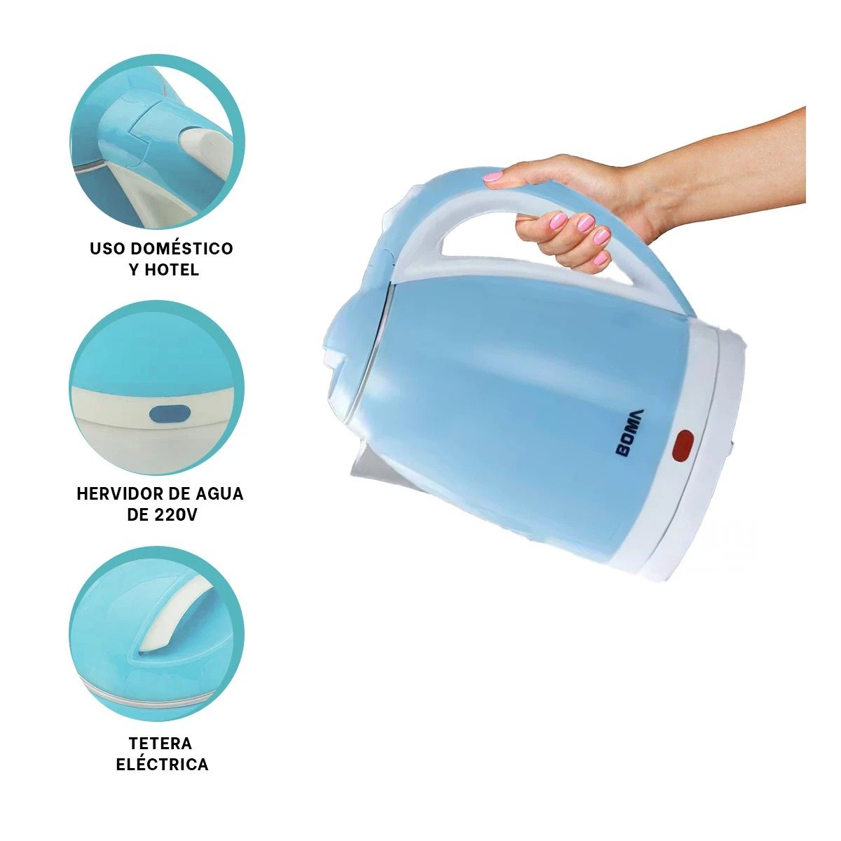 HERVIDOR RAPIDO 2L CELESTE PARA OFICINA Y HOGAR YPAPEL REGALO - 5
