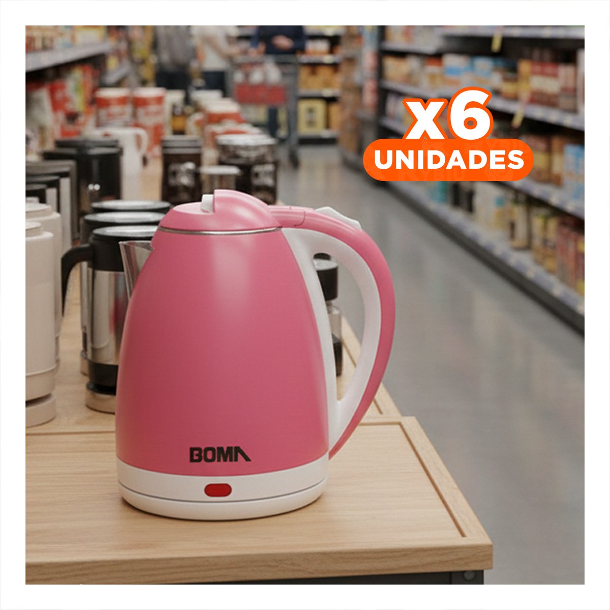 PACK6 TETERA RAPIDA 2L ROSADO CON DISEÑO COMPACTO Y PRACTICO - 1