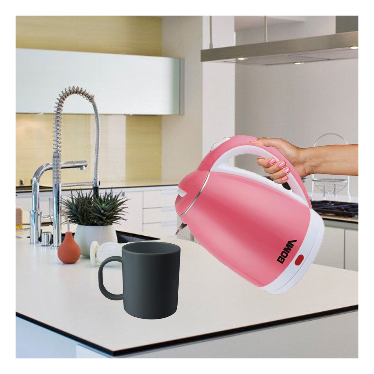 PACK6 TETERA RAPIDA 2L ROSADO CON DISEÑO COMPACTO Y PRACTICO - 2