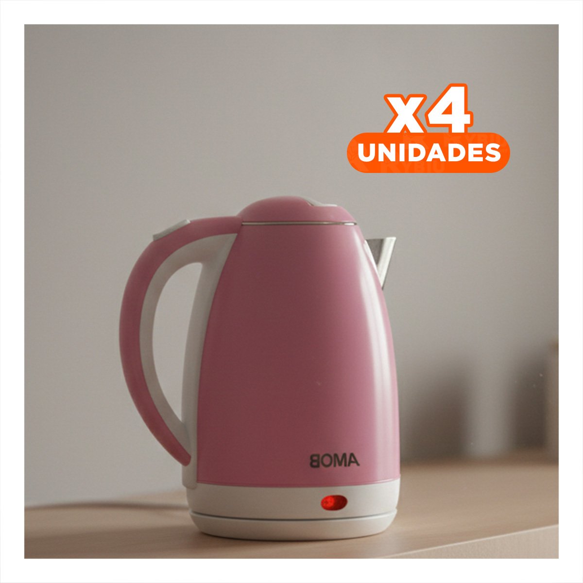 PACK4 CALENTADOR PEQUEÑO 2L ROSADO PARA USO DIARIO YPAPEL REGALO - 1
