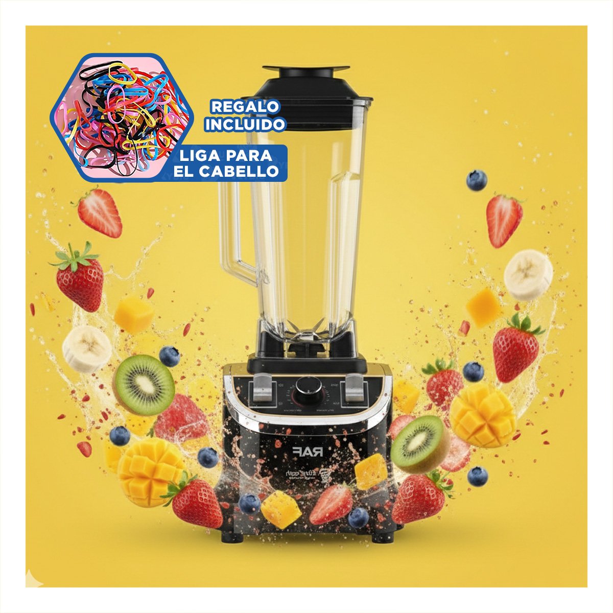 BATIDORA DE VASO CON TECNOLOGIA MODERNA 2L NEGRO PARA BATIDOS EN CASA YLIGAS REGALO - 2