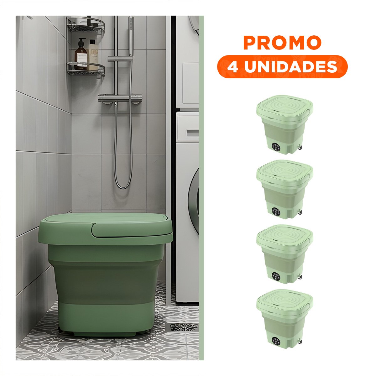 PACK4 LAVADORA PLEGABLE DE PLASTICO VERDE PARA ROPA EN EL DEPARTAMENTO LIMA - 1
