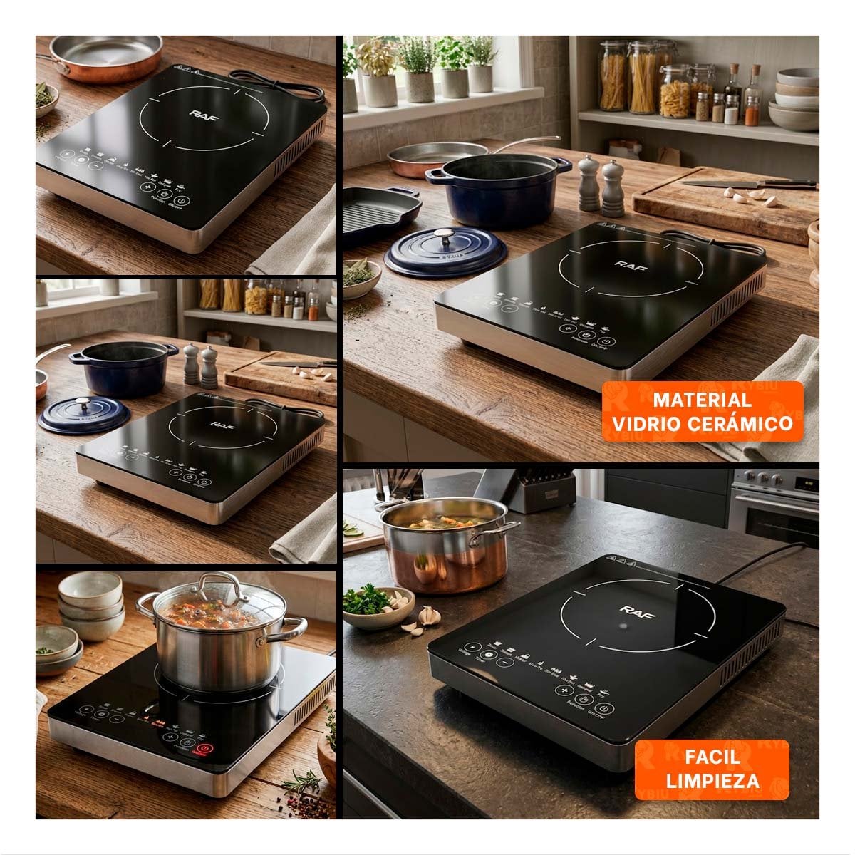 ESTUFA DE INDUCCION NEGRO CON 1 HORNILLA PARA COCINA HOGAR YPAPEL REGALO - 3