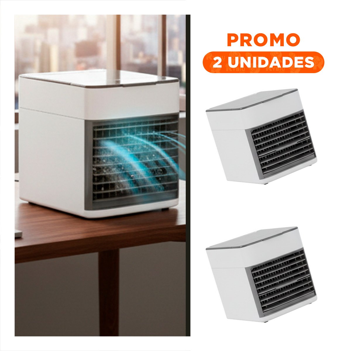 PACK2 VENTILADOR AIRE MODERNO DE PLASTICO BLANCO PARA CUARTO CON CONEXION YREGALO STICKER - 1