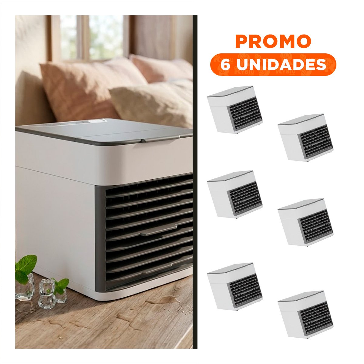 PACK6 AIREADOR AIRE PRACTICO BLANCO DE PLASTICO PARA MESA DE NOCHE YREGALO STICKER - 1