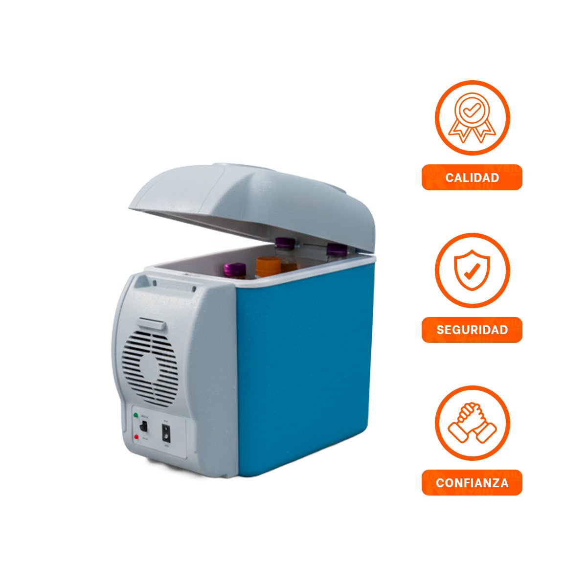 REFRIGERADORA PEQUEÑA DE AUTO 7.5L AZUL PARA VIAJES Y PASEOS FAMILIARES YSTICKY - 5