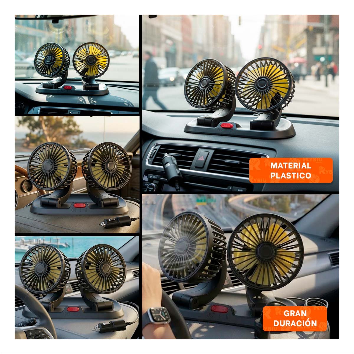 REFRESCADOR DE CARRO CON 2 CABEZALES COLOR NEGRO CON AMARILLO PARA VERANO YPAPEL REGALO - 3