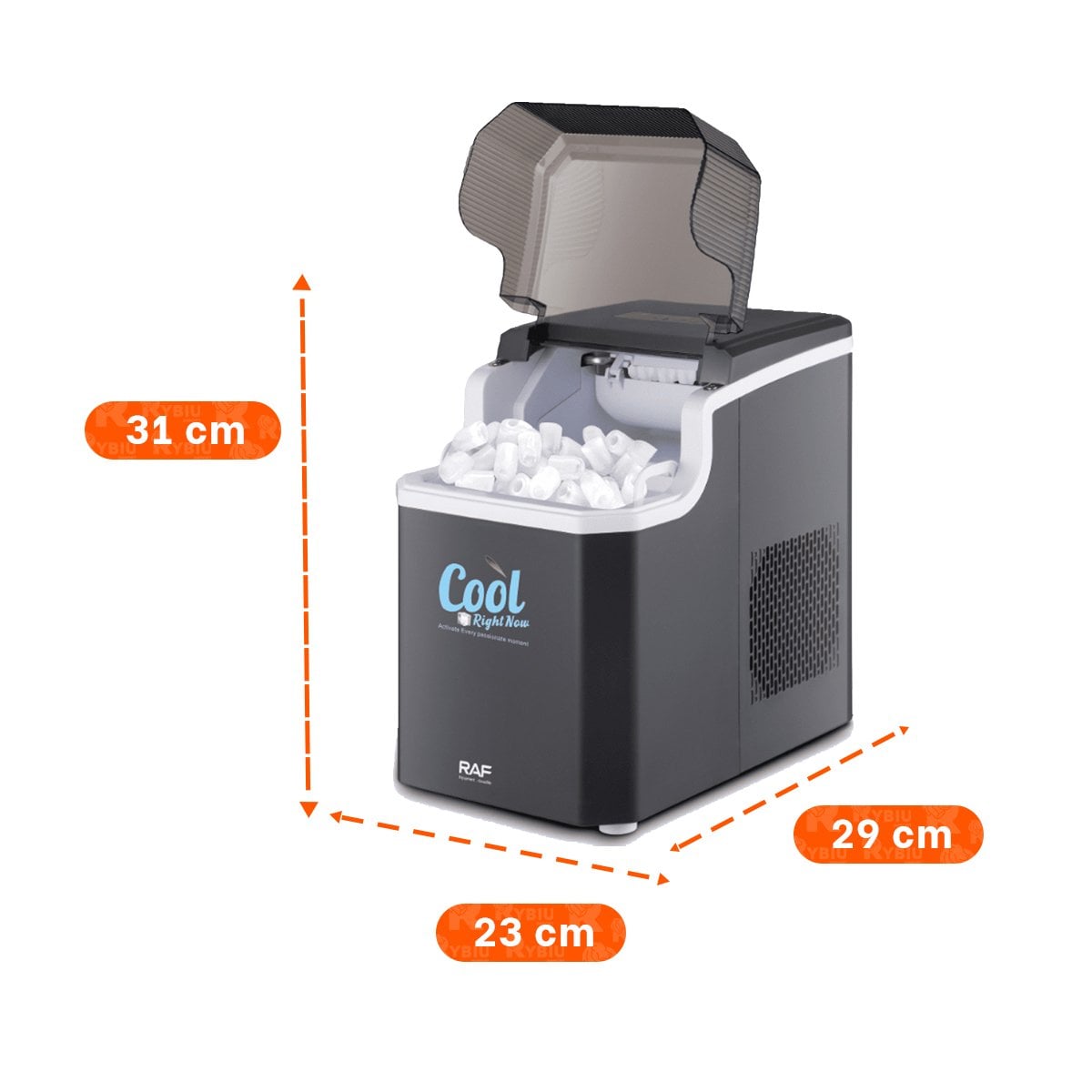 GENERADOR DE HIELO NEGRO DE ACERO INOXIDABLE CON TECNOLOGIA DE ALTA CALIDAD YREGALO STICKER - 4