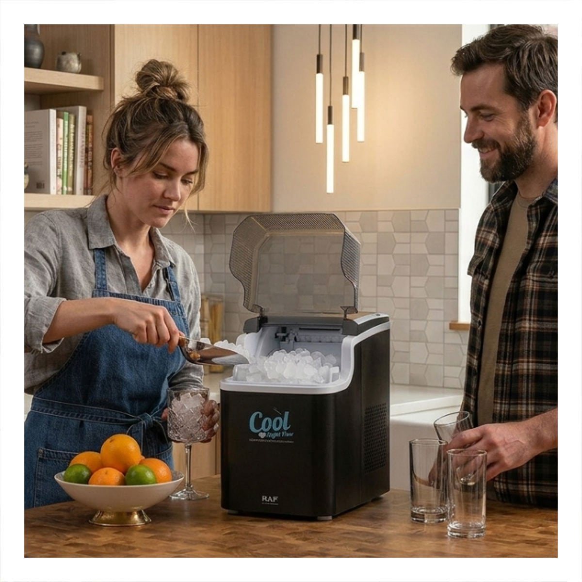 GENERADOR DE HIELO NEGRO DE ACERO INOXIDABLE CON TECNOLOGIA DE ALTA CALIDAD YREGALO STICKER - 5