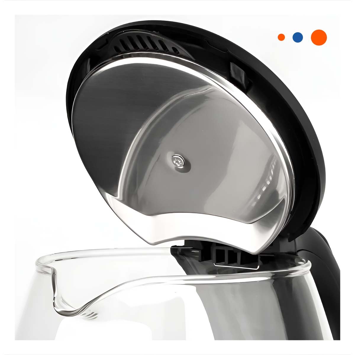 PACK4 PAVA ELECTRICA 2L DE VIDRIO Y ACERO NEGRO POTENTE PARA PREPARAR CAFE Y TE YPAPEL REGALO - 3