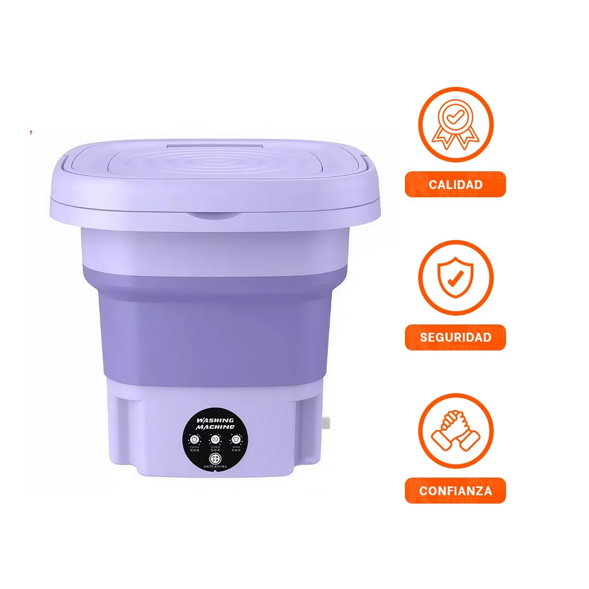 ELECTRODOMESTICO DE LAVADO PORTATIL PLEGABLE MORADO DE PLASTICO DE HOGAR YSTICKY - 5