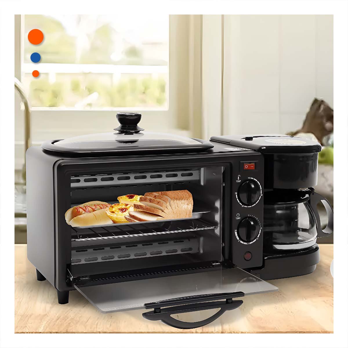 PACK2 MULTIFUNCIONAL DE COCINA CON HORNO Y PLANCHA 3 EN 1 NEGRO DE VIDRIO PURO - 5