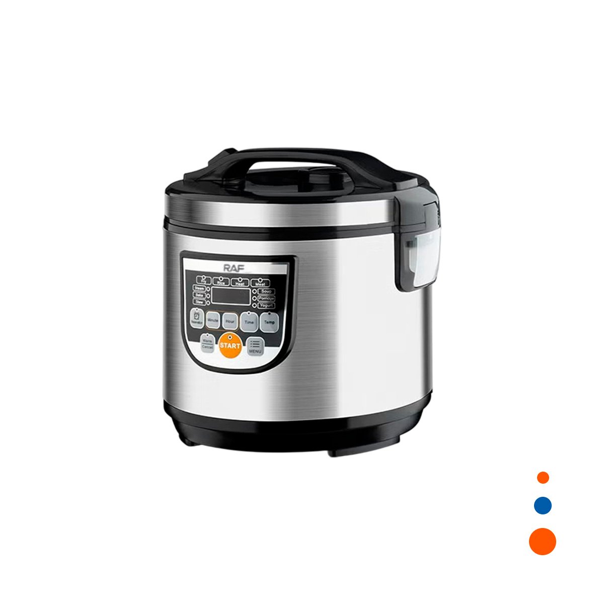 OLLA PARA ARROZ 5L DE COLOR PLATEADO CON TAPA DE VIDRIO REFORZADO EN CASA YREGALO STICKER - 1