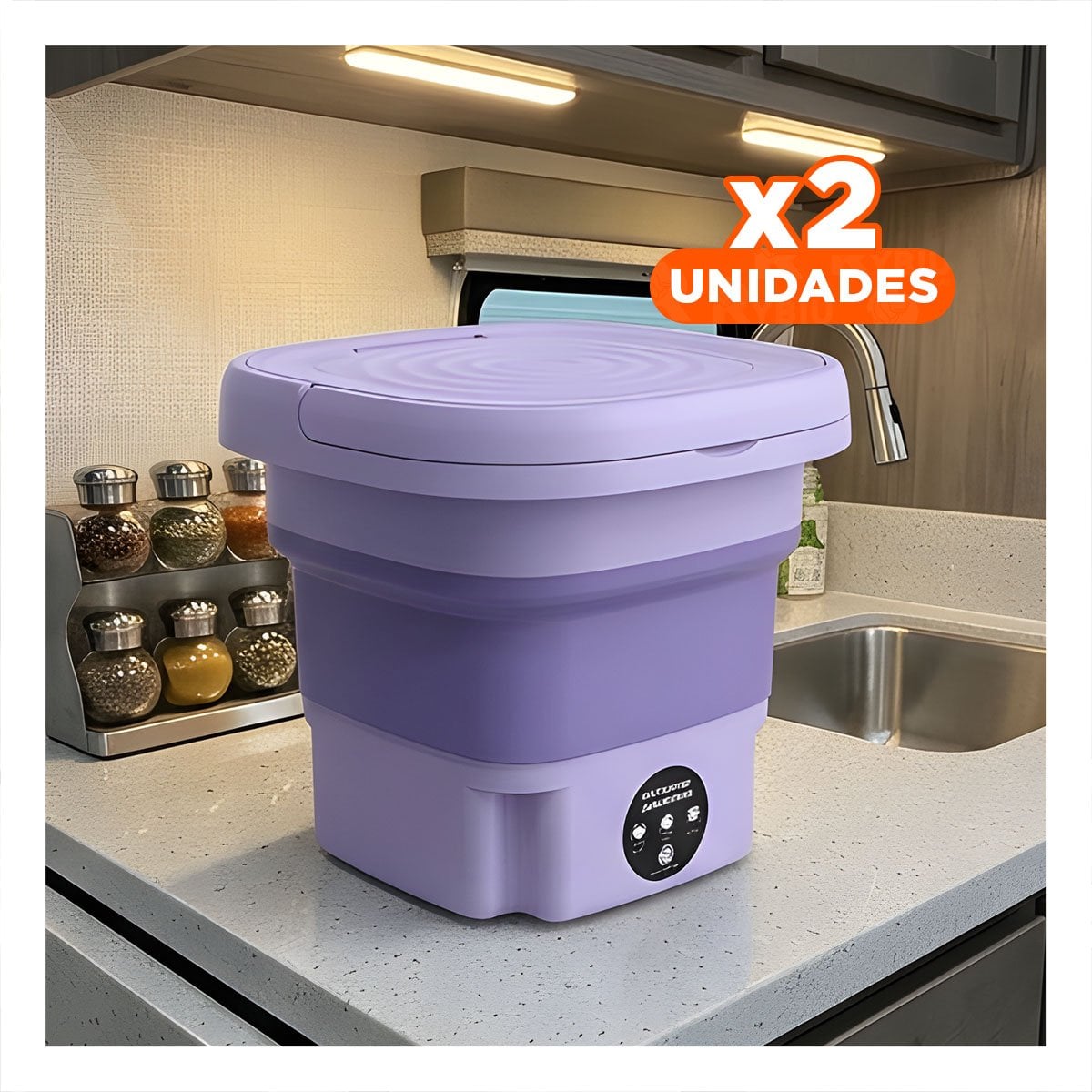 PACK2 LAVARROPAS DE PLASTICO PLEGABLE PORTATIL MORADO PARA CUIDADO DE LA ROPA YPAPEL REGALO - 1