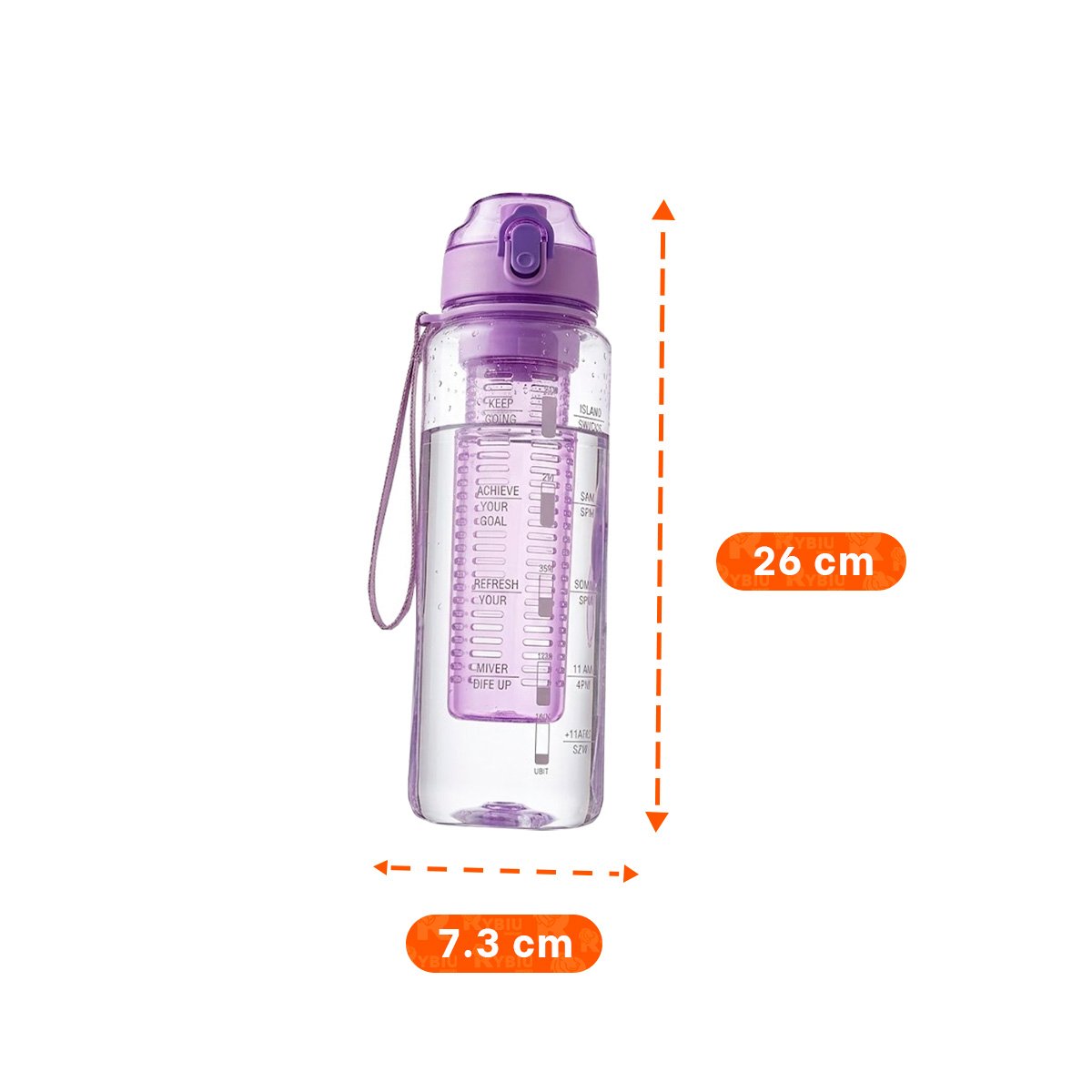PACK2 HIDRATADOR DE AGUA CON FILTRO 1000ML LILA TRANSPARENTE PARA CASA YPAPEL REGALO - 4