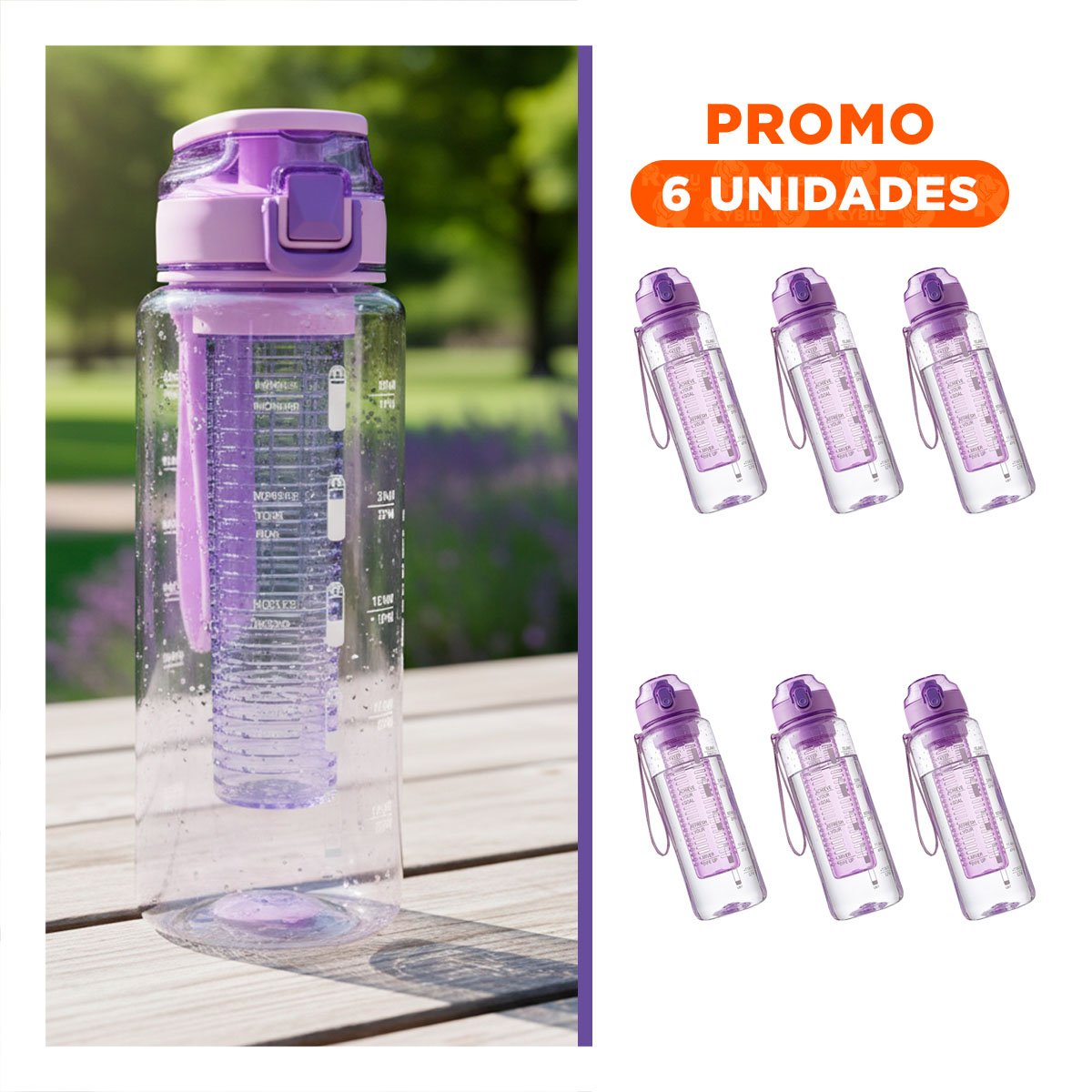 PACK6 TAZA REUTILIZABLE CON FILTRO LILA TRANSPARENTE PARA MANTENER BEBIDA YREGALO STICKER - 1