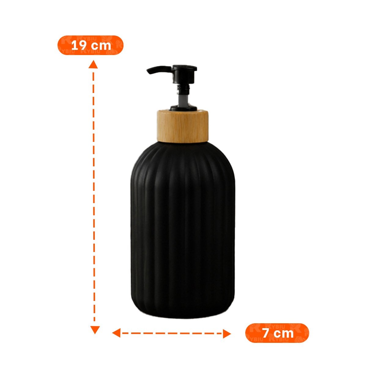 PACK12 DISPENSADOR DE JABON LIQUIDO CON DISENO CILINDRO COLOR NEGRO 7X19CM - 4
