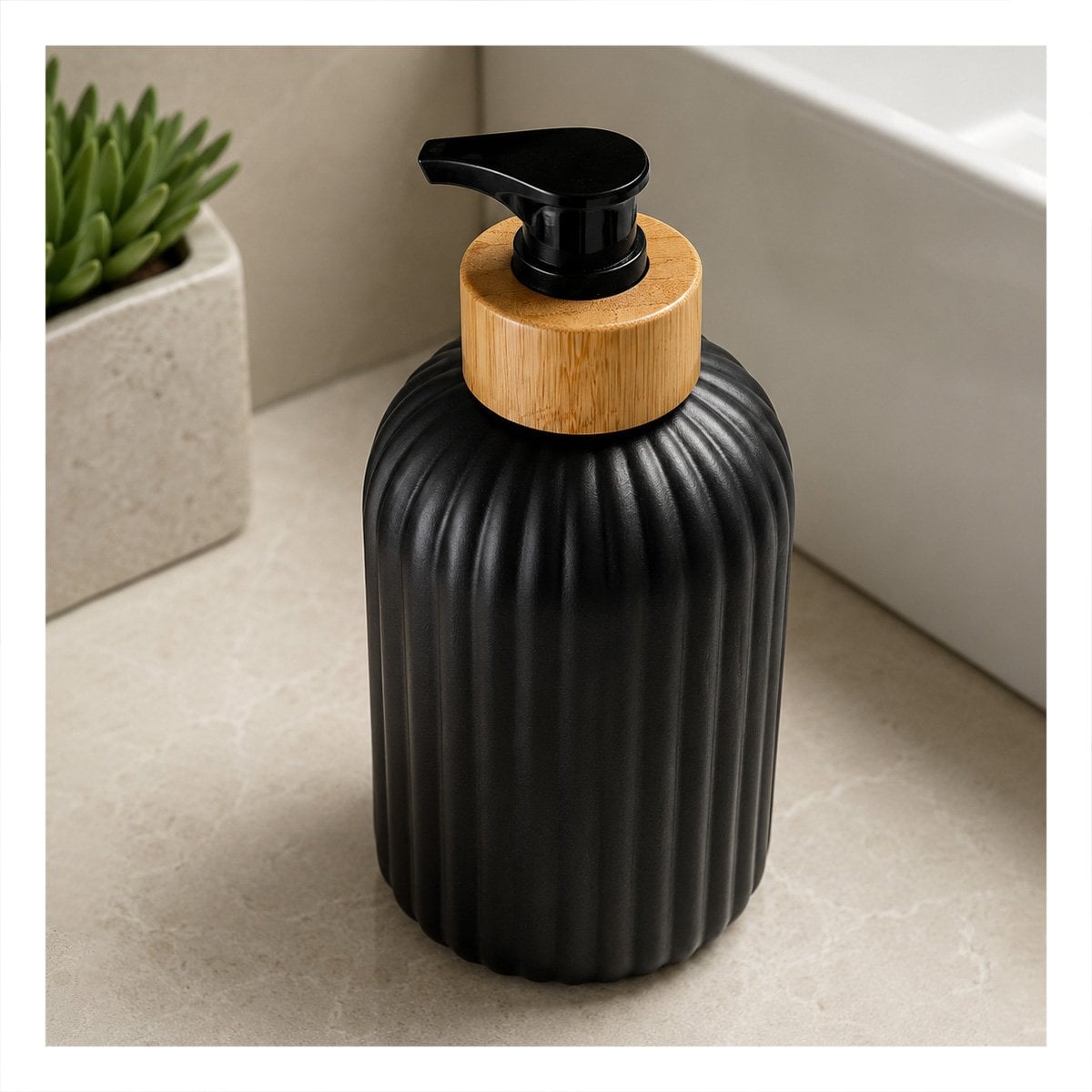 PACK4 DISPENSADOR PARA COCINA CILINDRO CON RAYAS COLOR NEGRO 7X19CM - 3