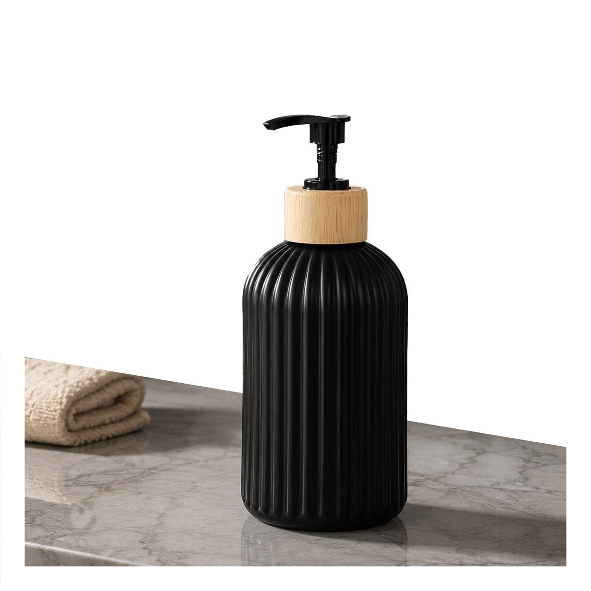 DOSIFICADOR DE GEL LIQUIDO CON ACABADO DORADO COLOR NEGRO 7X19CM Y REGALO STICKER - 1