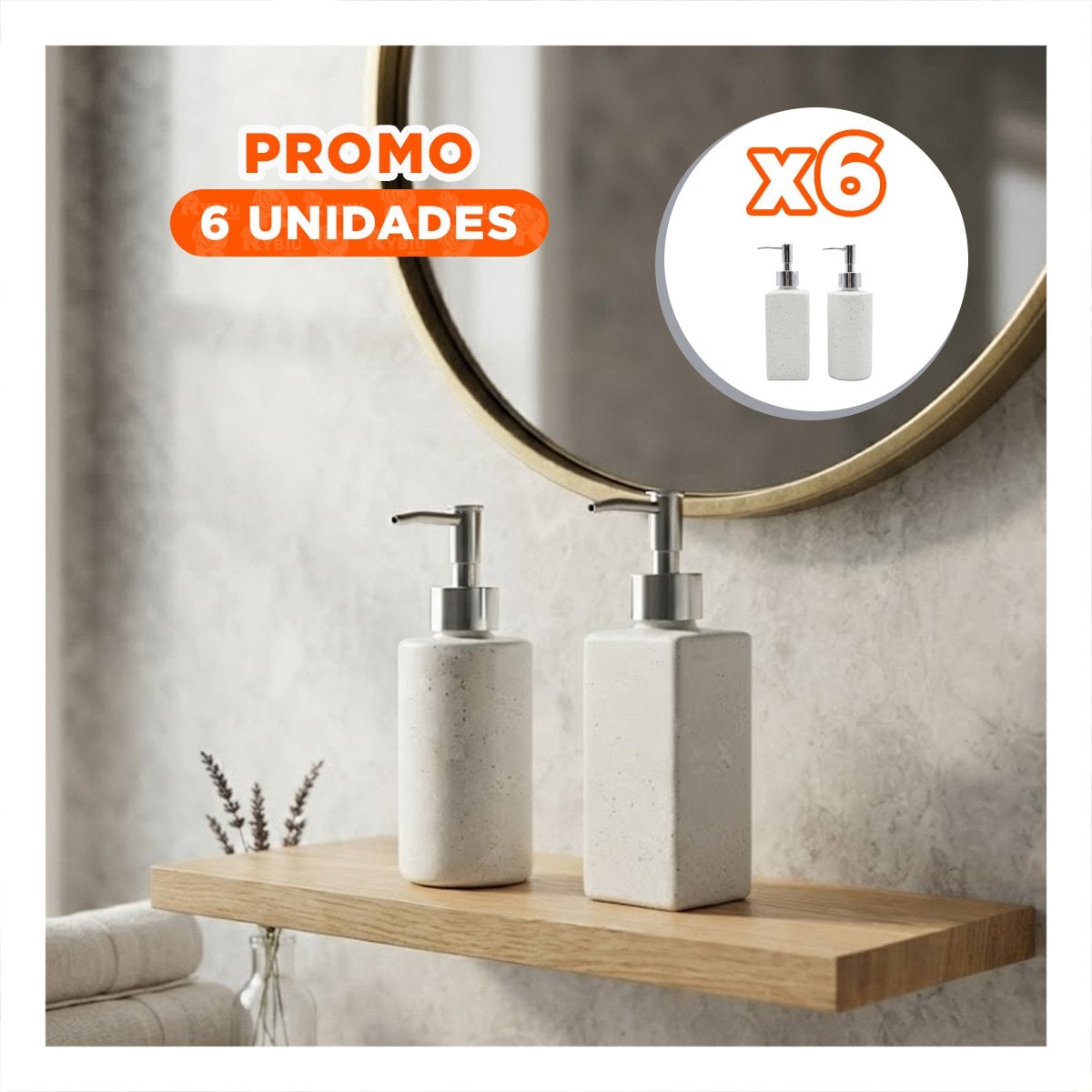 PACK6 PACK 2 ENVASE PARA LAVAMANOS CON ACABADO DORADO YPAPEL REGALO - 1