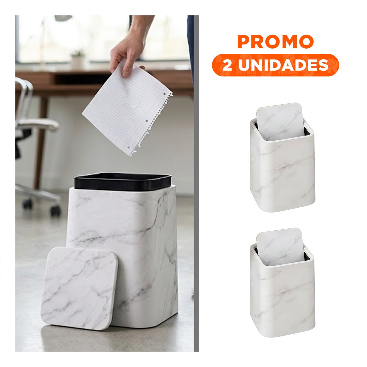 PACK2 RECOLECTOR DE RESIDUOS PARA HOGAR Y COCINA COLOR BLANCO YREGALO STICKER - 1
