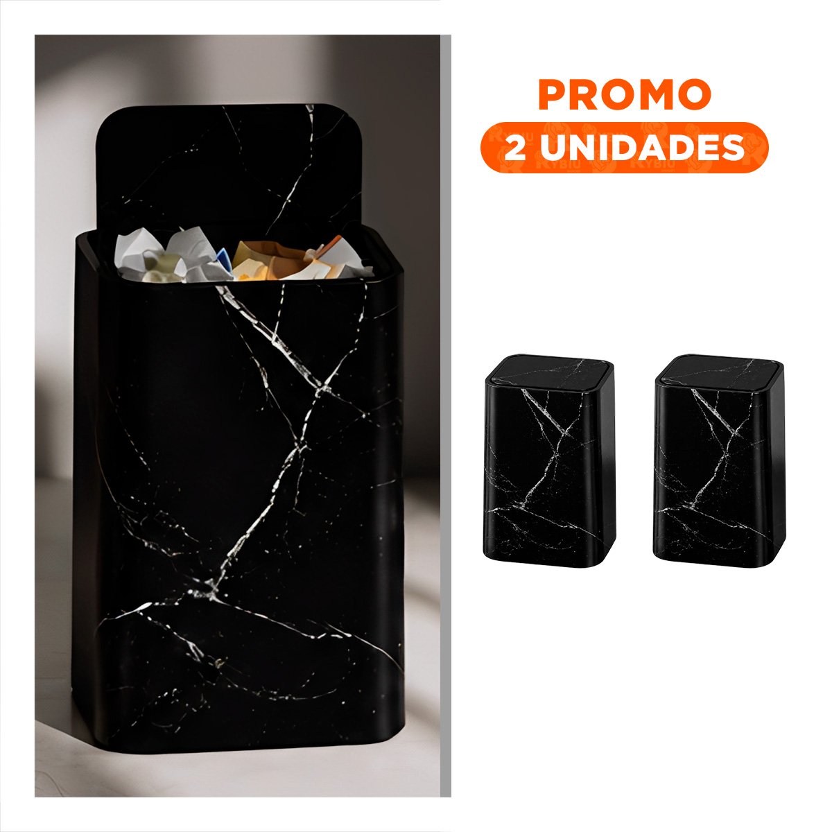 PACK2 RECOLECTOR DE RESIDUOS PARA HOGAR Y COCINA COLOR NEGRO YREGALO STICKER - 1