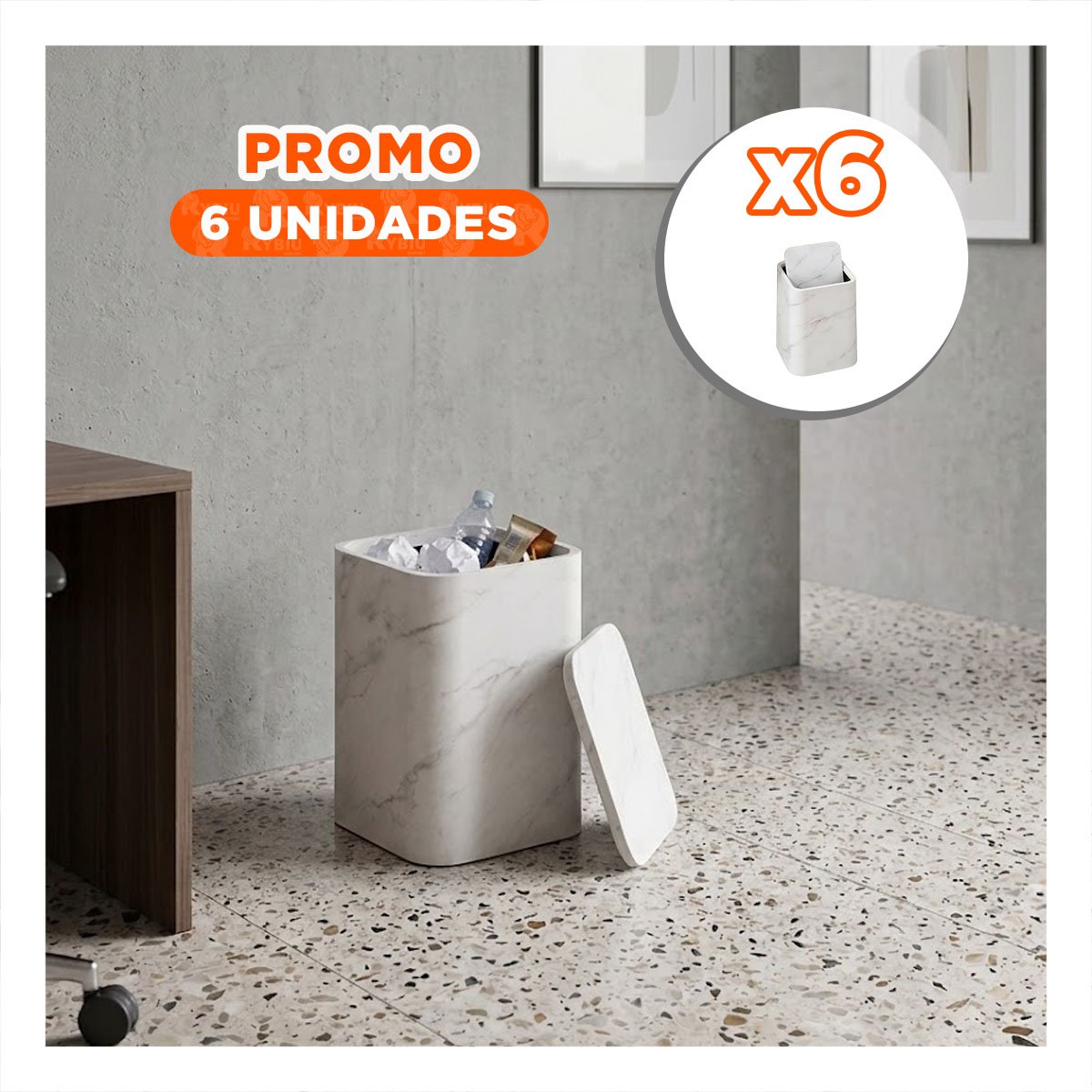 PACK6 RECOLECTOR PARA COCINA DESMONTABLE DE RESIDUOS COLOR BLANCO - 1