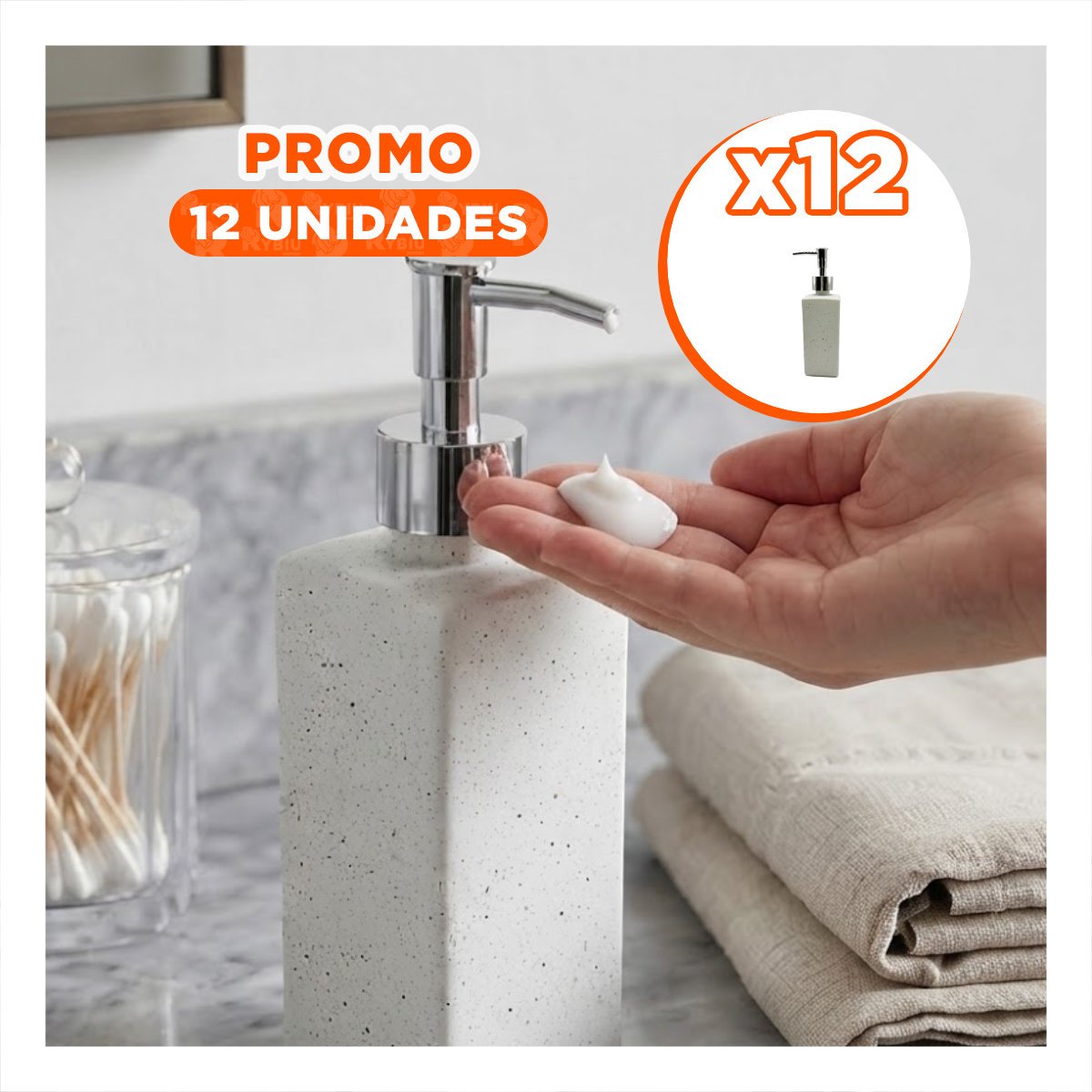 PACK12 ENVASE PARA GEL DE MANOS COLOR BLANCO CON PUNTOS DORADOS 20,5X5,8 CM YPAPEL REGALO - 1