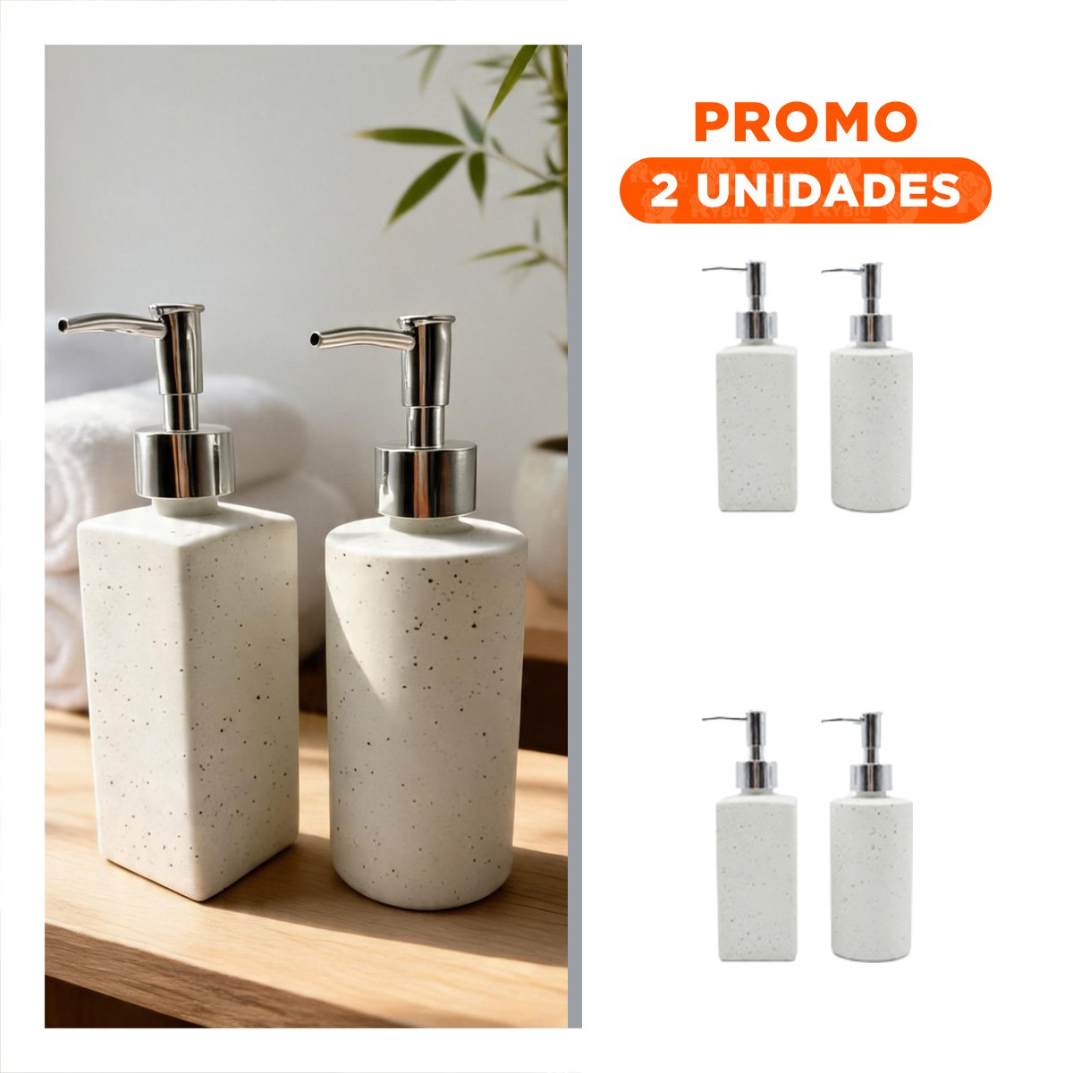 PACK2 PACK 2 CONTENEDOR PARA JABON LIQUIDO COLOR BLANCO YREGALO STICKER - 1