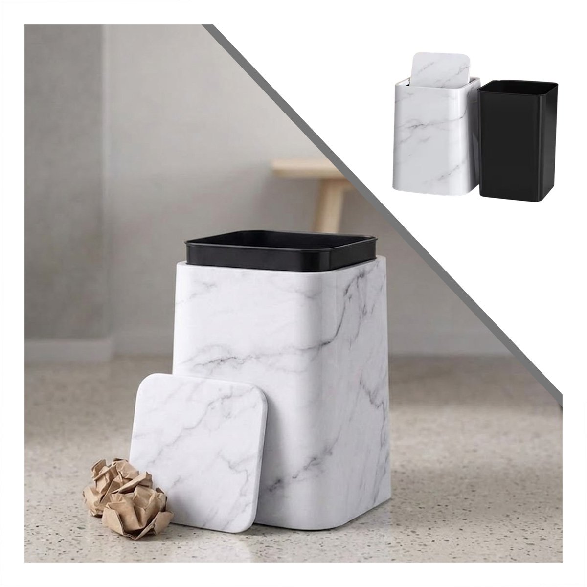 TACHO ORGANIZADOR DE RESIDUOS PARA COCINA Y HOGAR BLANCO YSTICKY - 5