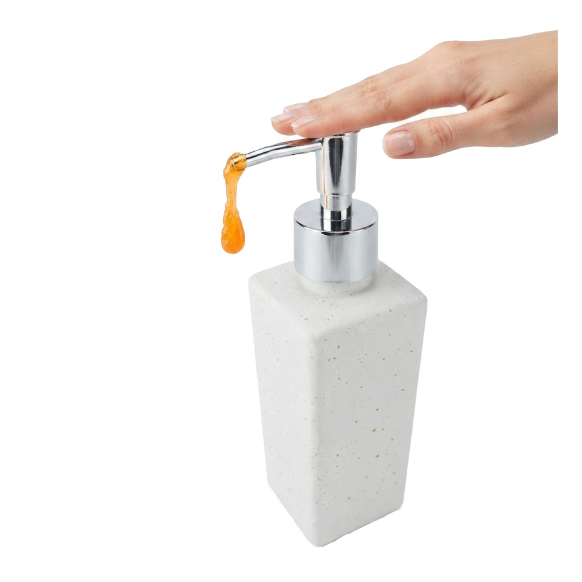 CONTENEDOR PARA LIQUIDOS RECTANGULAR BLANCO DISENO PUNTOS DORADOS 20,5X5,8 CM Y LIGAS REGALO - 5