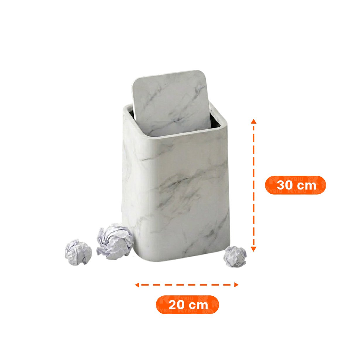 TACHO PARA COCINA DESMONTABLE DE USO DOMESTICO COLOR BLANCO MARMOLEADO - 4