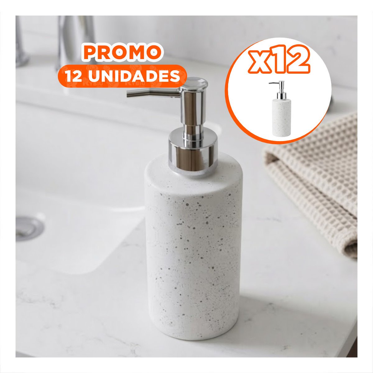 PACK12 DOSIFICADOR CON PUNTOS DORADOS COLOR BLANCO 20X6,8CM YREGALO STICKER - 1