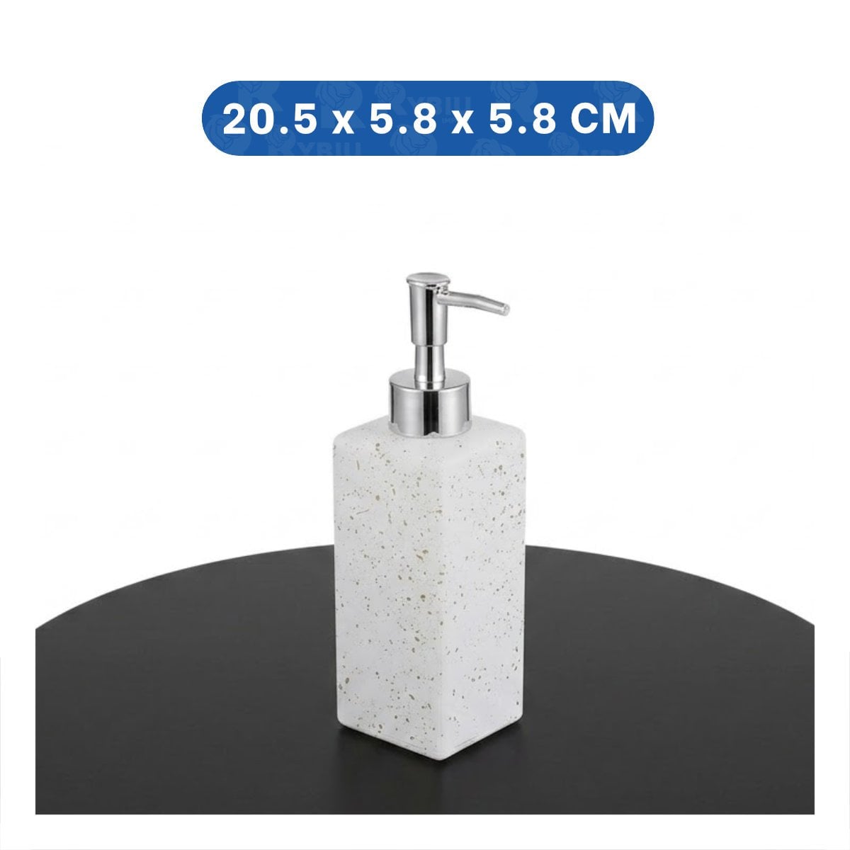 ENVASE PARA JABON LIQUIDO RECTANGULAR BLANCO 20,5X5,8 CM CON PUNTOS DORADOS Y PAPEL REGALO - 4