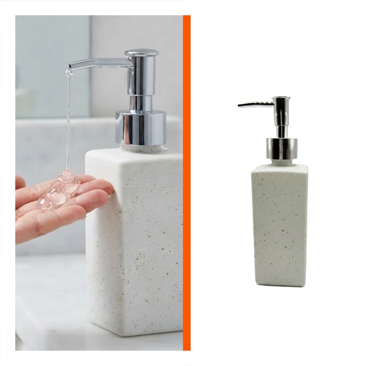 ENVASE PARA JABON LIQUIDO RECTANGULAR BLANCO 20,5X5,8 CM CON PUNTOS DORADOS Y PAPEL REGALO - 5