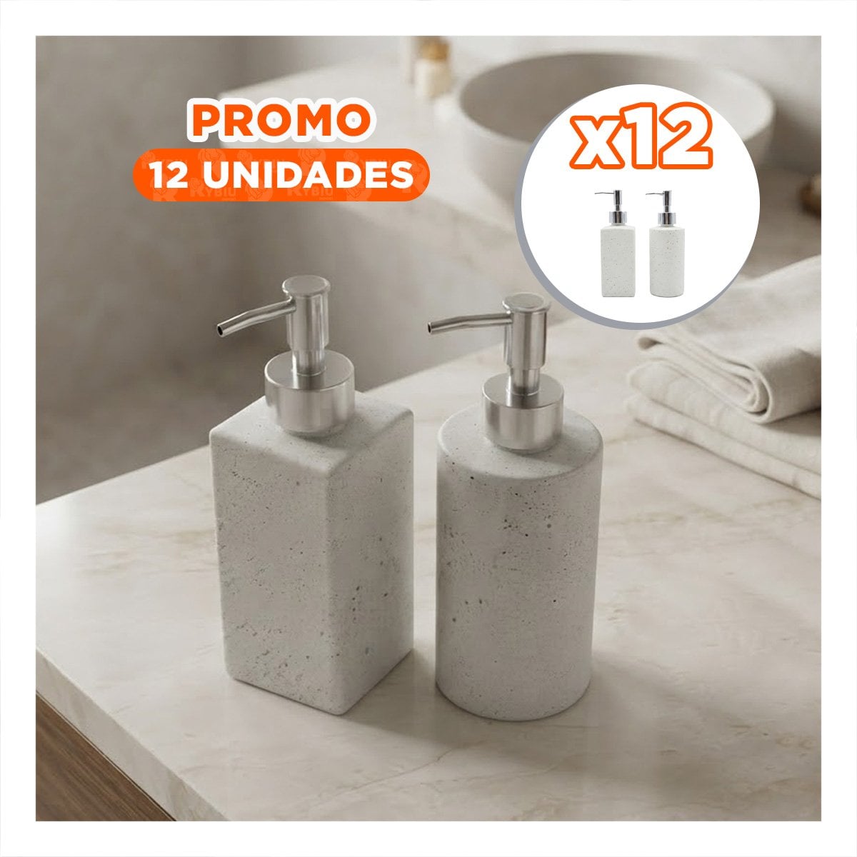PACK12 KIT 2 DOSIFICADOR CON PUNTOS DORADOS COLOR BLANCO YREGALO STICKER - 1