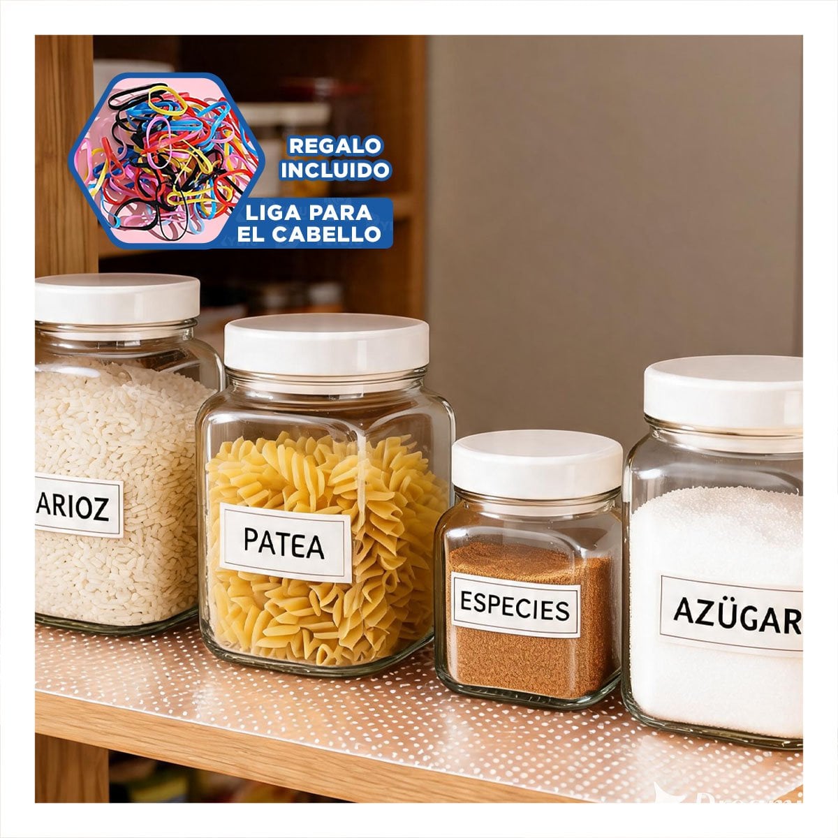 BASE ANTIDESLIZANTE DE COCINA BLANCO TRANSLUCIDO 150X45CM Y LIGAS REGALO - 2