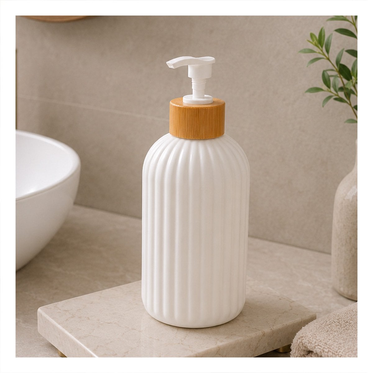 PACK4 DISPENSADOR PARA COCINA CILINDRO CON RAYAS COLOR BLANCO 7X19CM - 2