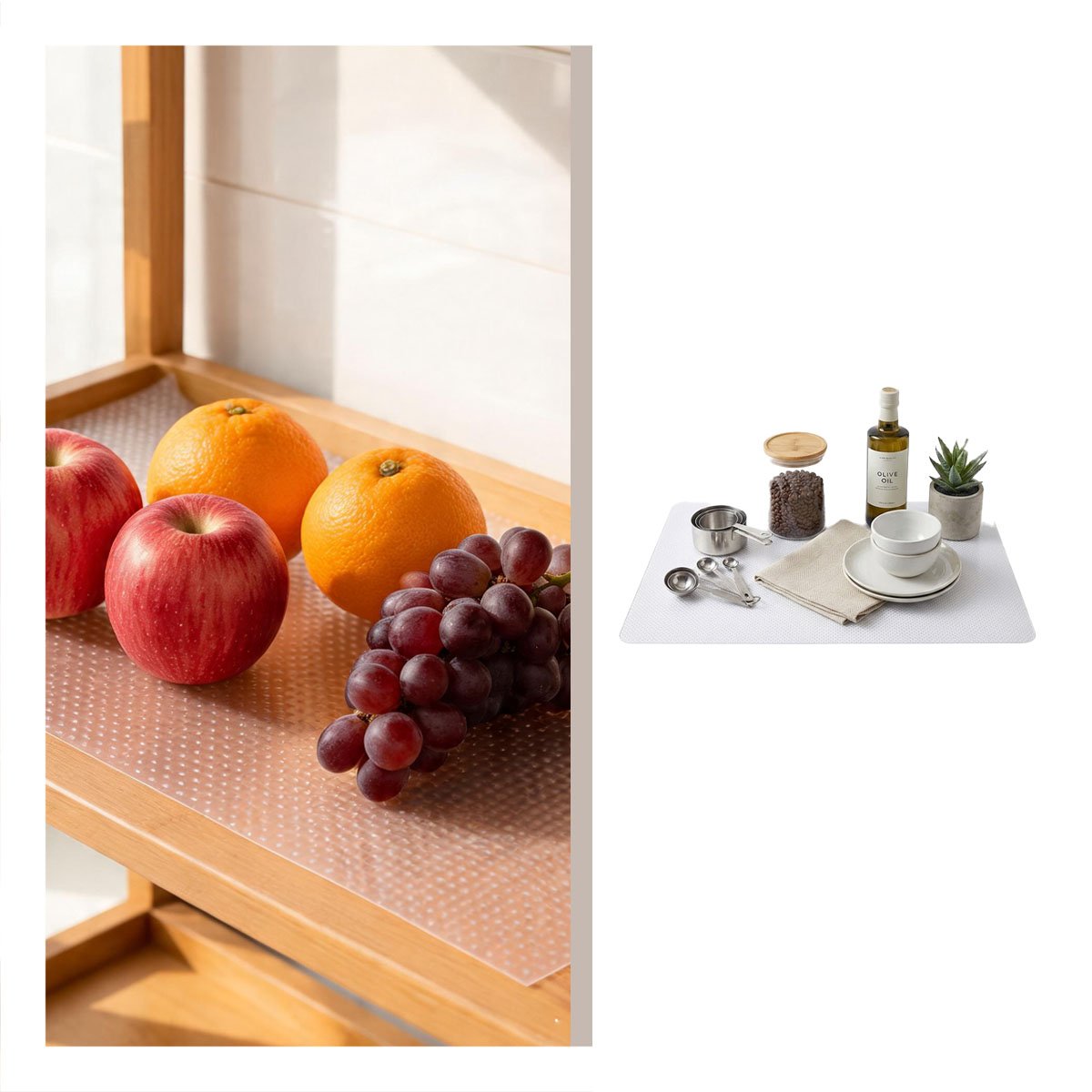 TAPETE PARA COCINA BLANCO TRANSLUCIDO CON DISENO ANTIDESLIZANTE Y PAPEL REGALO - 5