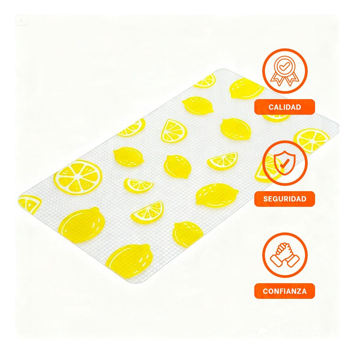 TAPETE PARA COCINA BLANCO TRANSLUCIDO CON DISENO LIMONES ANTIDESLIZANTE Y PAPEL REGALO - 5