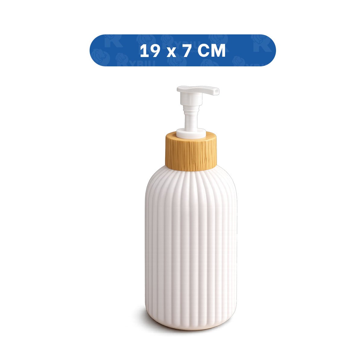 ENVASE PARA JABON LIQUIDO CILINDRO BLANCO 7X19CM CON RAYAS Y PAPEL REGALO - 4