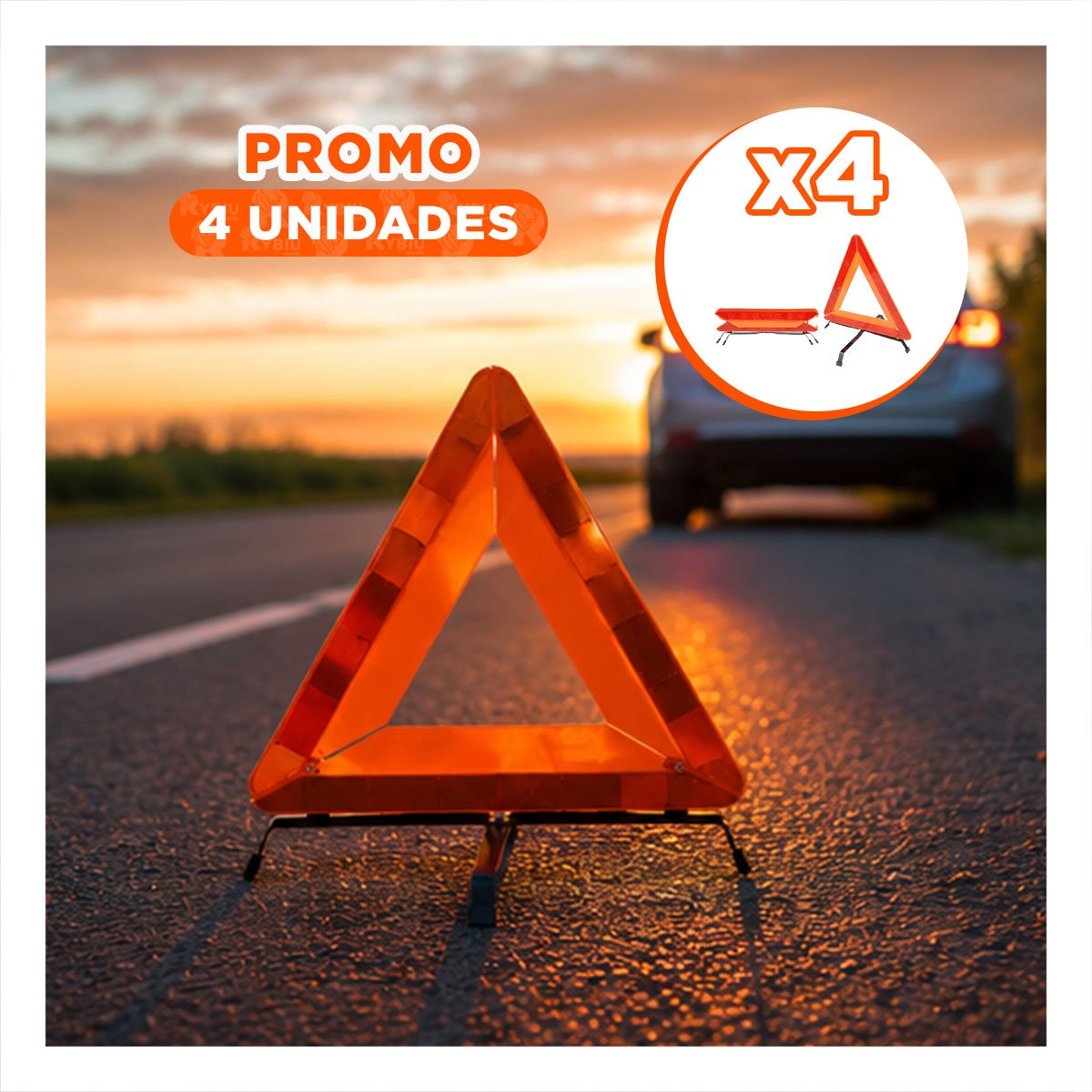 PACK4 DELIMITADOR PREVENTIVO NARANJA 40 CM PARA AREAS DE TRANSITO YREGALO STICKER - 1