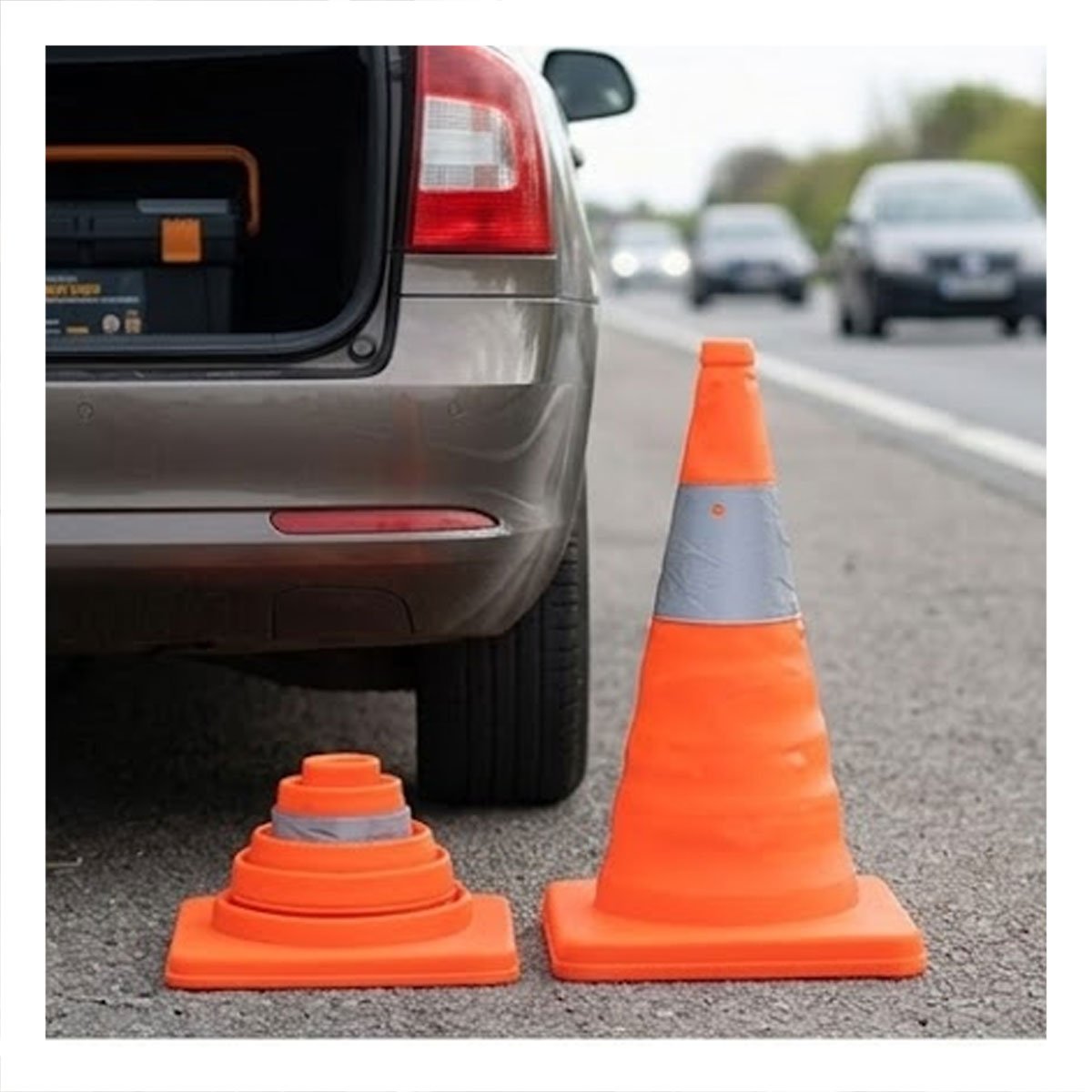 CONO PORTATIL PARA DELIMITACION COLOR NARANJA 45 CM YSTICKY - 1