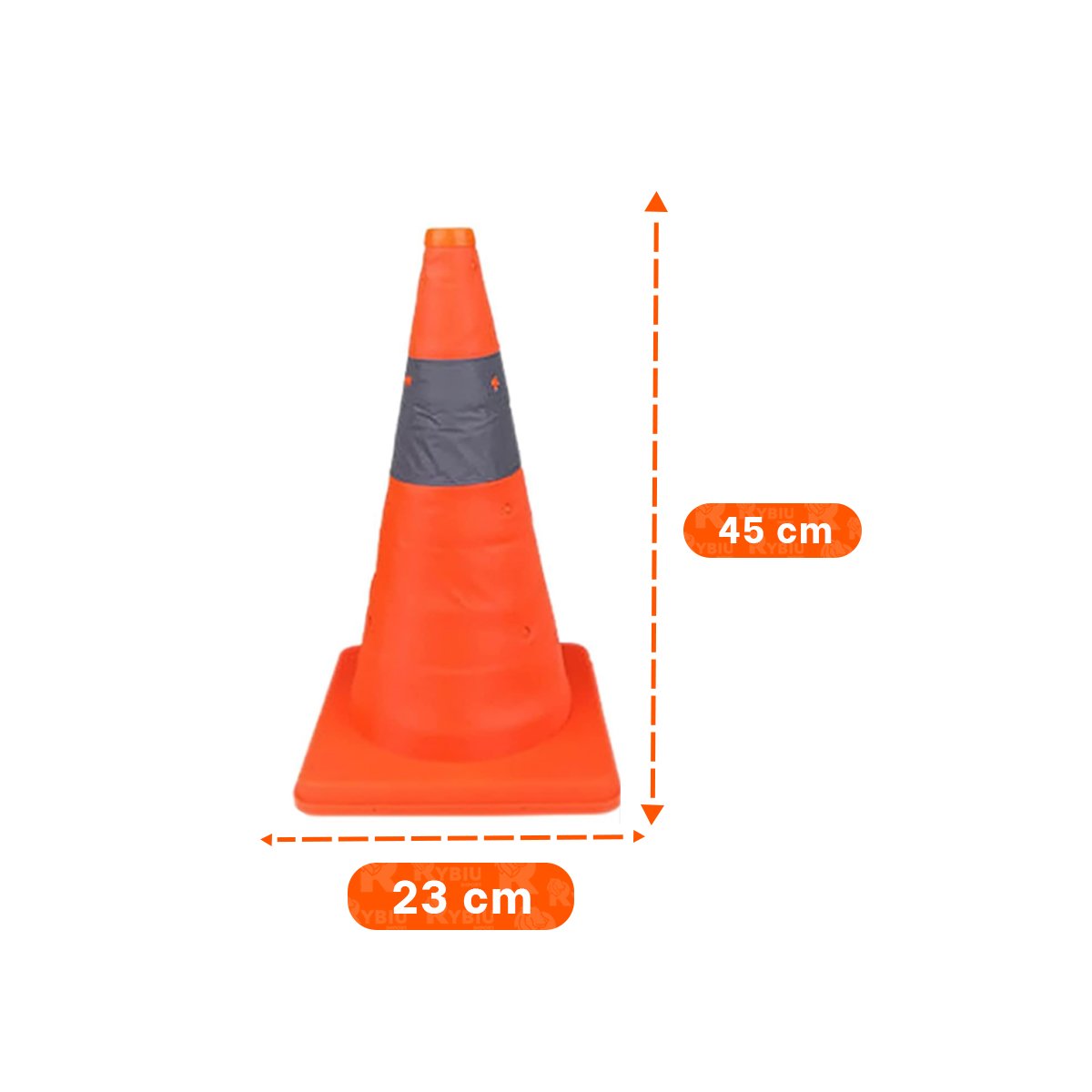 CONO PORTATIL PARA DELIMITACION COLOR NARANJA 45 CM YSTICKY - 4
