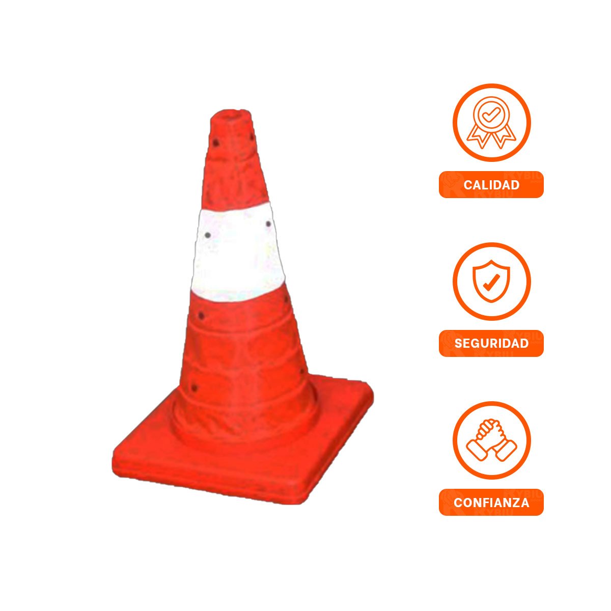 CONO PORTATIL PARA DELIMITACION COLOR NARANJA 45 CM YSTICKY - 5
