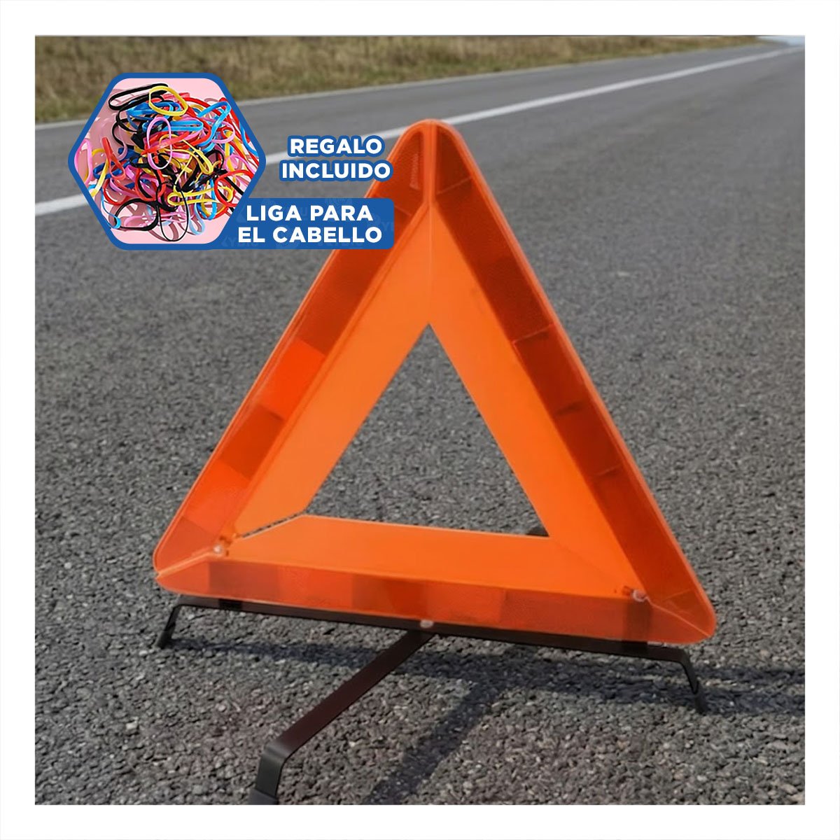 ADVERTENCIA DE SEGURIDAD VIAL NARANJA 40 CM PARA VEHICULOS YLIGAS REGALO - 2