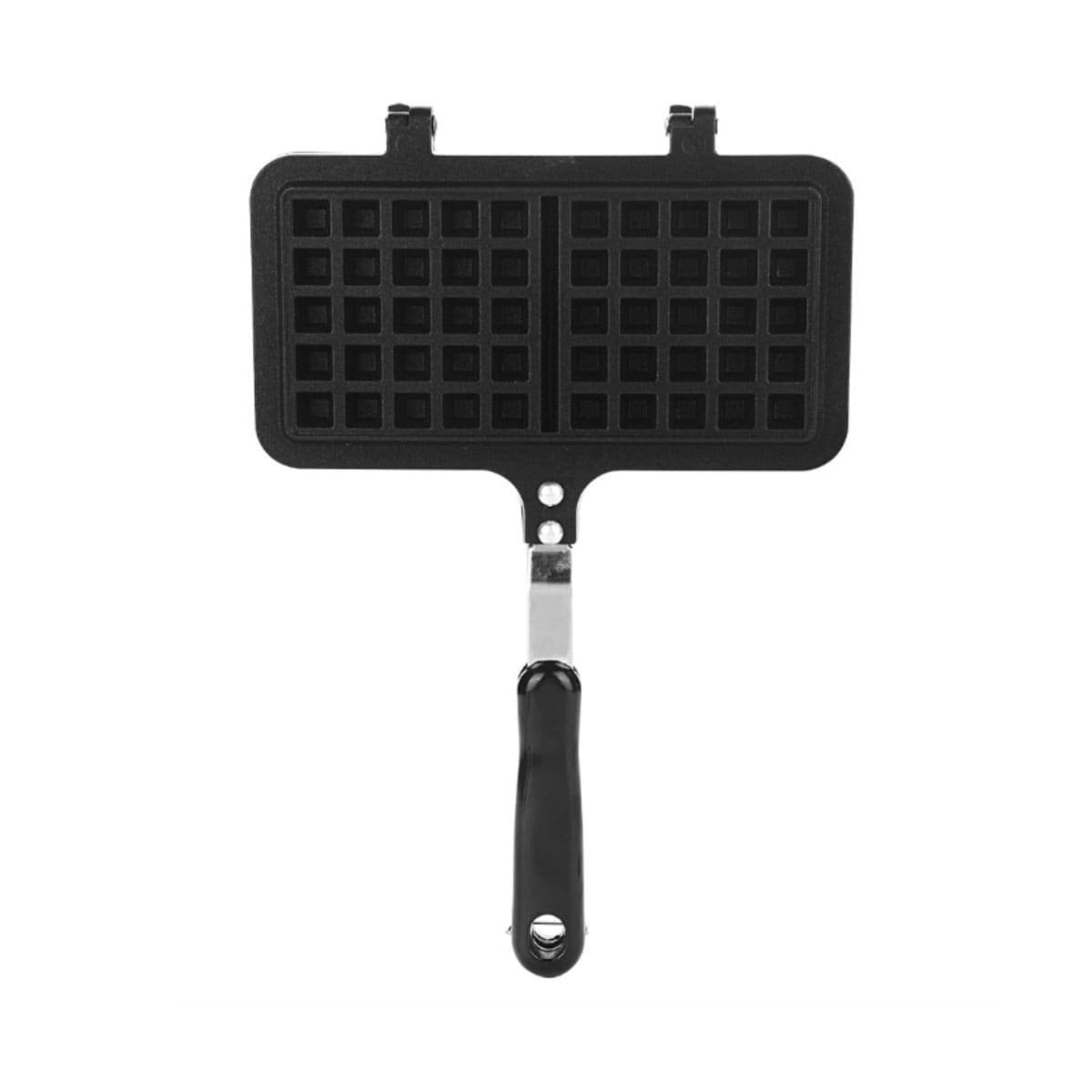 MAQUINA WAFLERA DOBLE CON MANGO LARGO CLASICO NEGRO PARA POSTRES CASEROS YREGALO STICKER - 1